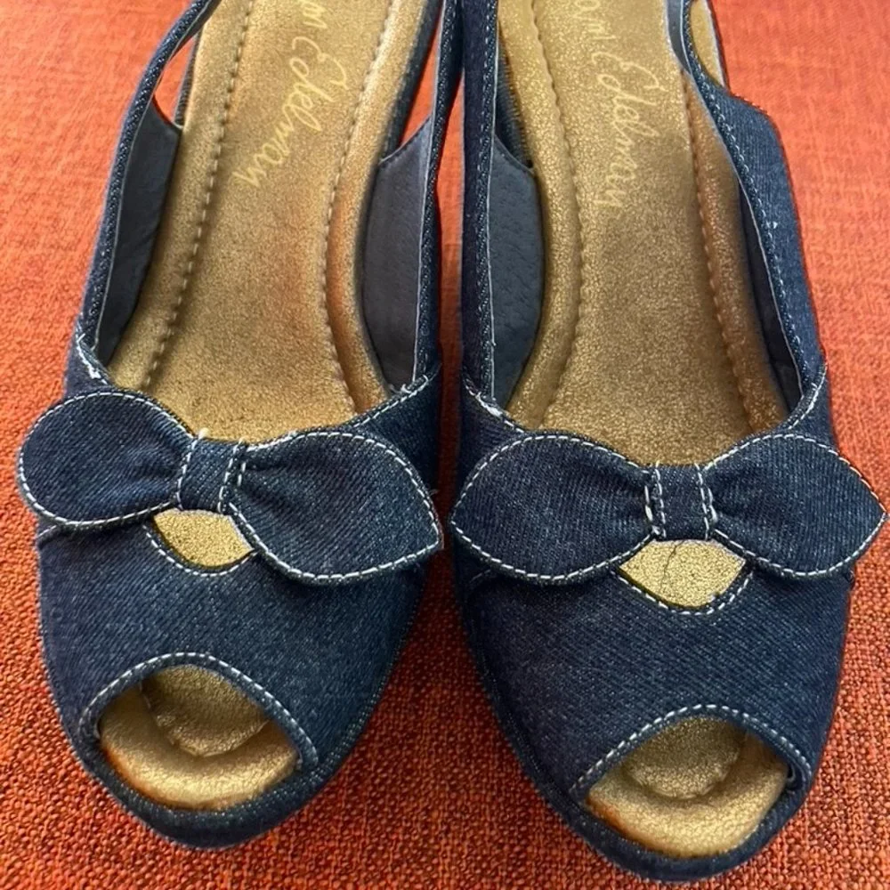 TWO PAIRS - Sam Edelman Retro Platform Heels - Size 6-7 - Picture 10 of 13